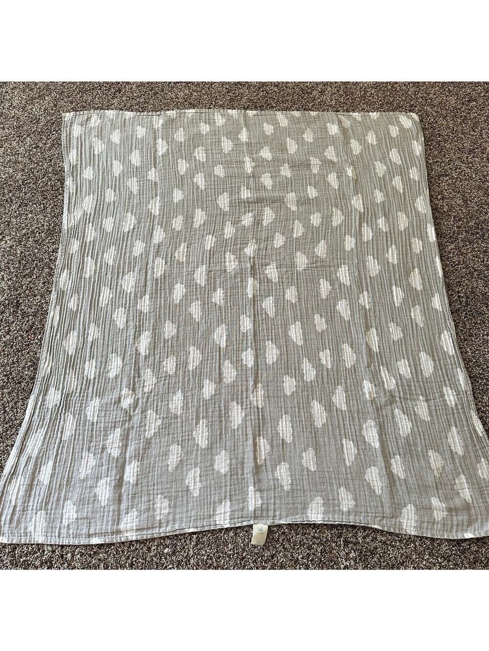 Cloud Island gray clouds muslin swaddle blanket HTF